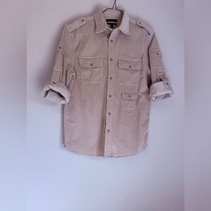 Banana Republic Men’s Multiple Pocketed Beige Military Field Corduroy Jacket